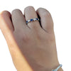4mm Eternity Style Art Deco Band Ring Marquise Round Cubic Zirconia 925 Sterling Silver