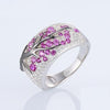 Ruby & Clear Simulated CZ 925 Sterling Silver Party Wear Ring