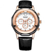 Chronograph Red Leather Strap with Luminous Hands Waterproof Wrist Watch For Woman
