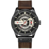 Men Military Sports Casual Leather Wrist Watch