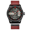 Men Military Sports Casual Leather Wrist Watch