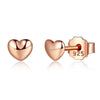 Plain Hearts Stud Earrings for Women With 100% 925 Sterling Silver