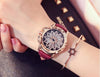 Crystal Real Leather Band With Big Dial Bracelet Wristwatch For Women