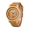 Hollow Deer Head Bamboo Design Wood Casual Watch For Men & Women