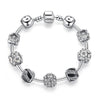 Authentic 925 Enamel Silver Crystal Bracelet For Women