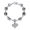 Authentic 925 Enamel Silver Crystal Bracelet For Women