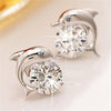 High Quality 925 Sterling Silver Plated Romantic Dolphin Love Stud Earrings For Women