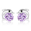 High Quality 925 Sterling Silver Plated Romantic Dolphin Love Stud Earrings For Women
