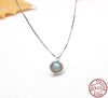 Genuine 925 Sterling Silver Labradorite Chain Pendant Necklace For Women