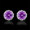 Cubic Zirconia Silver Stud Earrings for Women With 925 Sterling Sliver