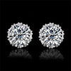 Cubic Zirconia Silver Stud Earrings for Women With 925 Sterling Sliver