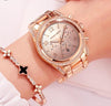 Rose Gold Calendar Wrist Watch For Women With  Waterproof