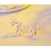 925 Sterling Silver Butterfly Star Flower CZ Zircon Stud Earrings For Women