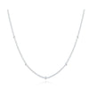 925 Sterling Silver Beads Curb Chain Choker Necklaces For Women