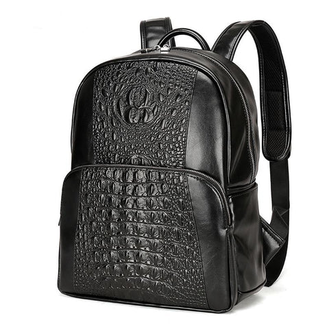 Leather High Quality Crocodile Style Men Backpack