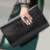 Black PU Leather Women Party Clutch Bag