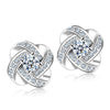 Cubic Zirconia 925 Silver Crystal Stud Earrings For Women Fashion