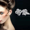 Cubic Zirconia 925 Silver Crystal Stud Earrings For Women Fashion