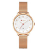 New Style Stainless Steel Gold Round Watch For Women With Blue Color