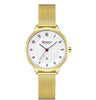 New Style Stainless Steel Gold Round Watch For Women With Blue Color
