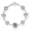 925 Original Silver Four Leaf Clover Bracelet Bangle For Women