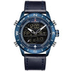 Sports Waterproof Multi function LED Chronograph Leather Wrist Watch Clock 9144
