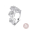 100% Real Sterling Silver Women Flower Rings