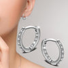 925 Sterling Silver Crystal Row Luxury Silver Earrings For Women