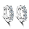 925 Sterling Silver Crystal Row Luxury Silver Earrings For Women