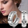 925 Sterling Silver Crystal Row Luxury Silver Earrings For Women