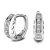 925 Sterling Silver Crystal Row Luxury Silver Earrings For Women