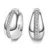 925 Sterling Silver Crystal Row Luxury Silver Earrings For Women
