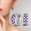 925 Sterling Silver Crystal Row Luxury Silver Earrings For Women