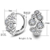 925 Sterling Silver Crystal Row Luxury Silver Earrings For Women