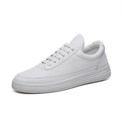 Men Soft Leather Flat Sneakers Shoes