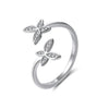 Adjustable Flower Design 925  Sterling Silver Ring