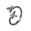 Adjustable Flower Design 925  Sterling Silver Ring