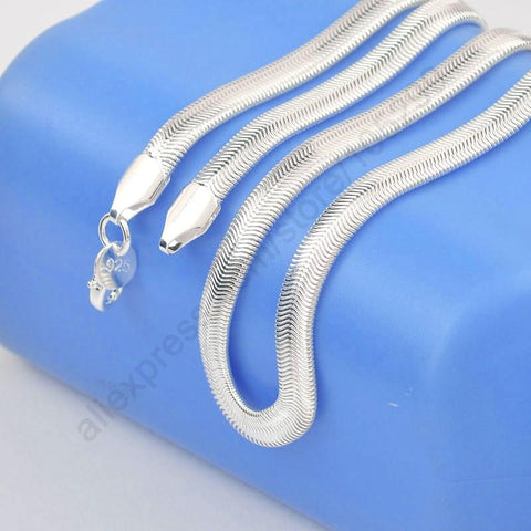 Nice 925 Sterling Silver Smooth Snake For Men