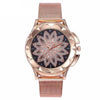 Rose Gold Flower Wrist Watch For Women