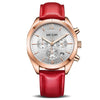 Pink Leather Clock Lovers Watch For Women