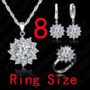 New Fashion Sun Flower Wedding Jewelry Pendant Necklace Rings With 925 Sterling Silver For Women