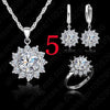 New Fashion Sun Flower Wedding Jewelry Pendant Necklace Rings With 925 Sterling Silver For Women