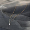 Round Crystal Pendant Necklace 925 Sterling Silver Jewelry For Women