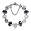 Authentic 925 Enamel Silver Crystal Bracelet For Women