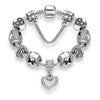 Authentic 925 Enamel Silver Crystal Bracelet For Women