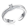 925 Sterling Silver Re sizable Classic Fashion Band Propose Rings