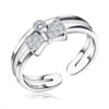 925 Sterling Silver Re sizable Classic Fashion Band Propose Rings
