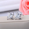 Cubic Zirconia Silver Stud Earrings for Women With 925 Sterling Sliver