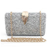 Metal Leaf Lock Evening Party  Women Clutch