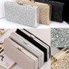 Women Luxury Polyester Evening Party Two Chain Crystal Clutch Bag